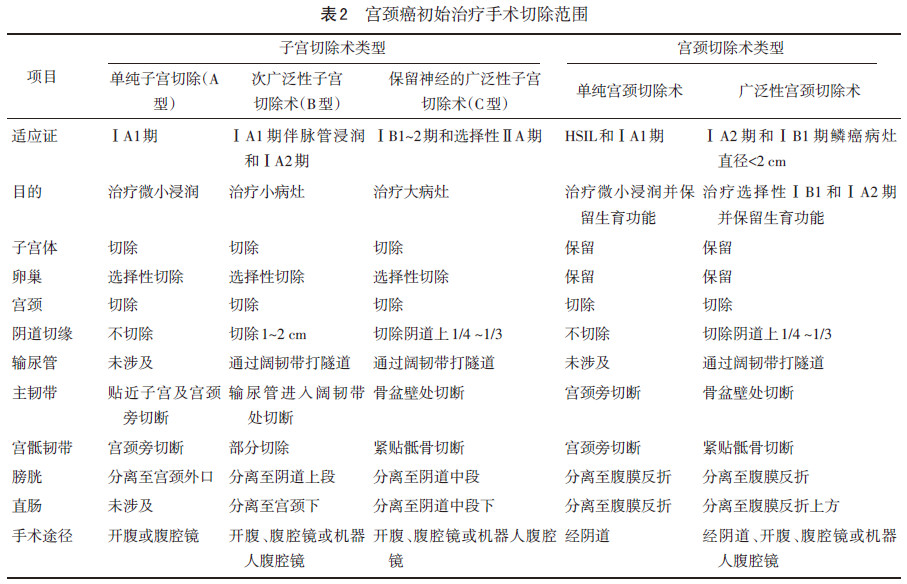 qm分型是子宫切除术现代分型,见表2.